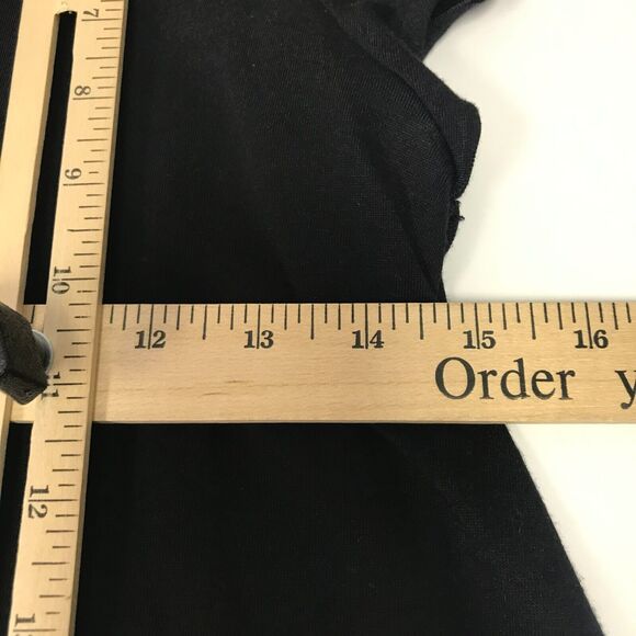 GAP Dress Womens XS Black Crew Neck Ruffle Cap Sleeve A Line Knit Pullover - Picture 6 of 7